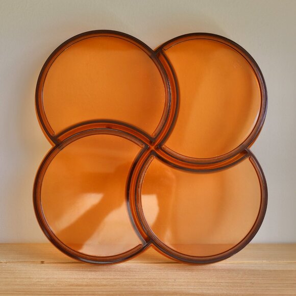 Mid Century Modern Dansk 4-Compartment Amber Melamine Tray - Picture 1 of 8